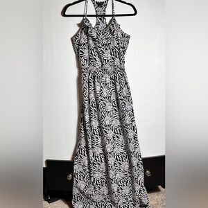 Banana Republic Strapless Black and White Floral Sleeveless Dress sz 2